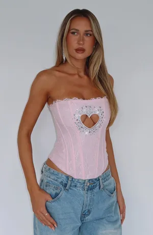 The Old Days Strapless Bustier Baby Pink