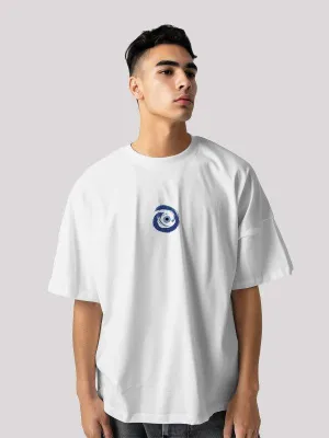 Unisex evil eye white printed t-shirt