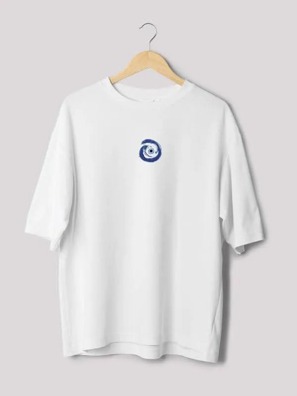Unisex evil eye white printed t-shirt