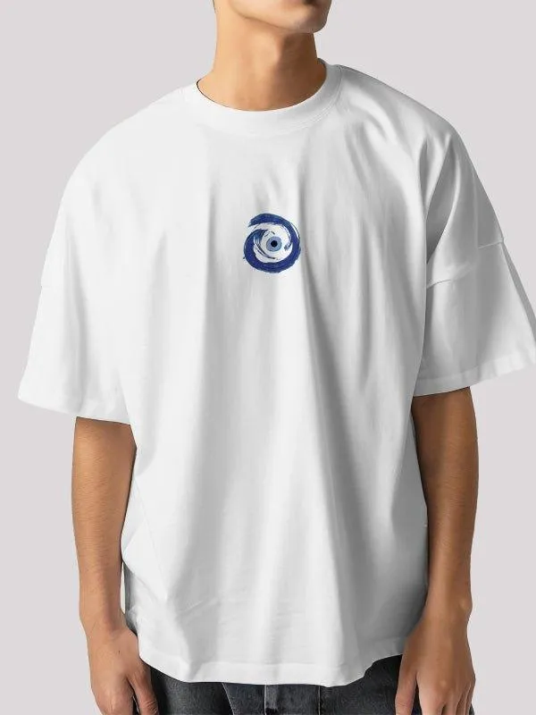 Unisex evil eye white printed t-shirt