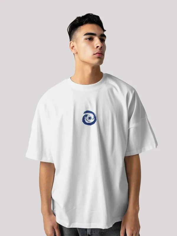 Unisex evil eye white printed t-shirt