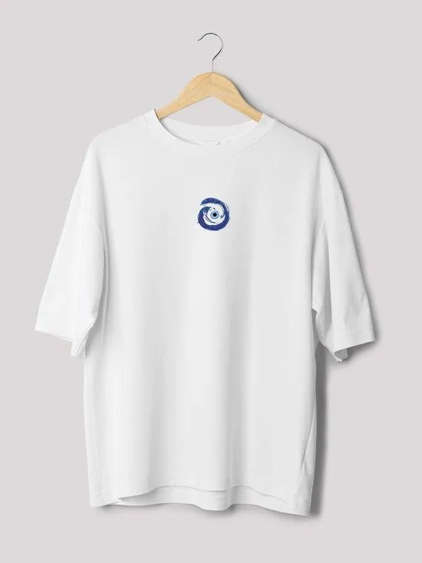 Unisex evil eye white printed t-shirt