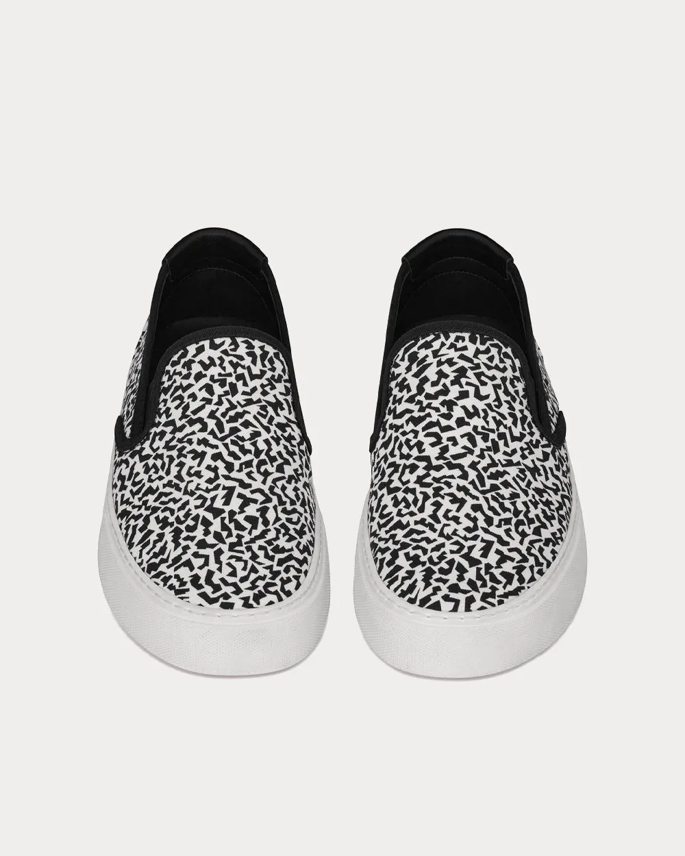 Venice Sparkle Print Canvas White Slip On Sneakers