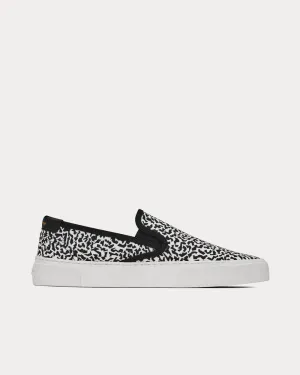 Venice Sparkle Print Canvas White Slip On Sneakers