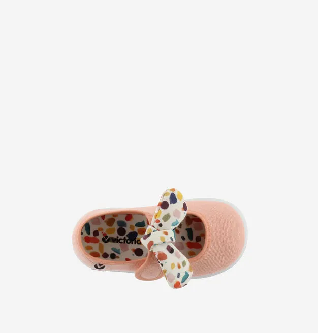Victoria Girl's Printed Bow Mary Jane, Coralina