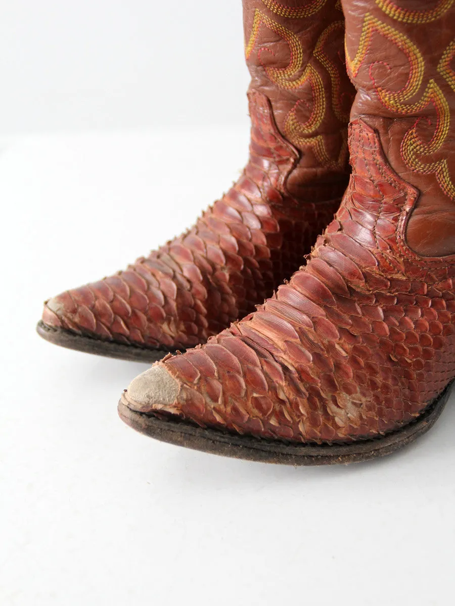 vintage Gavilla snakeskin boots, women's 5.5