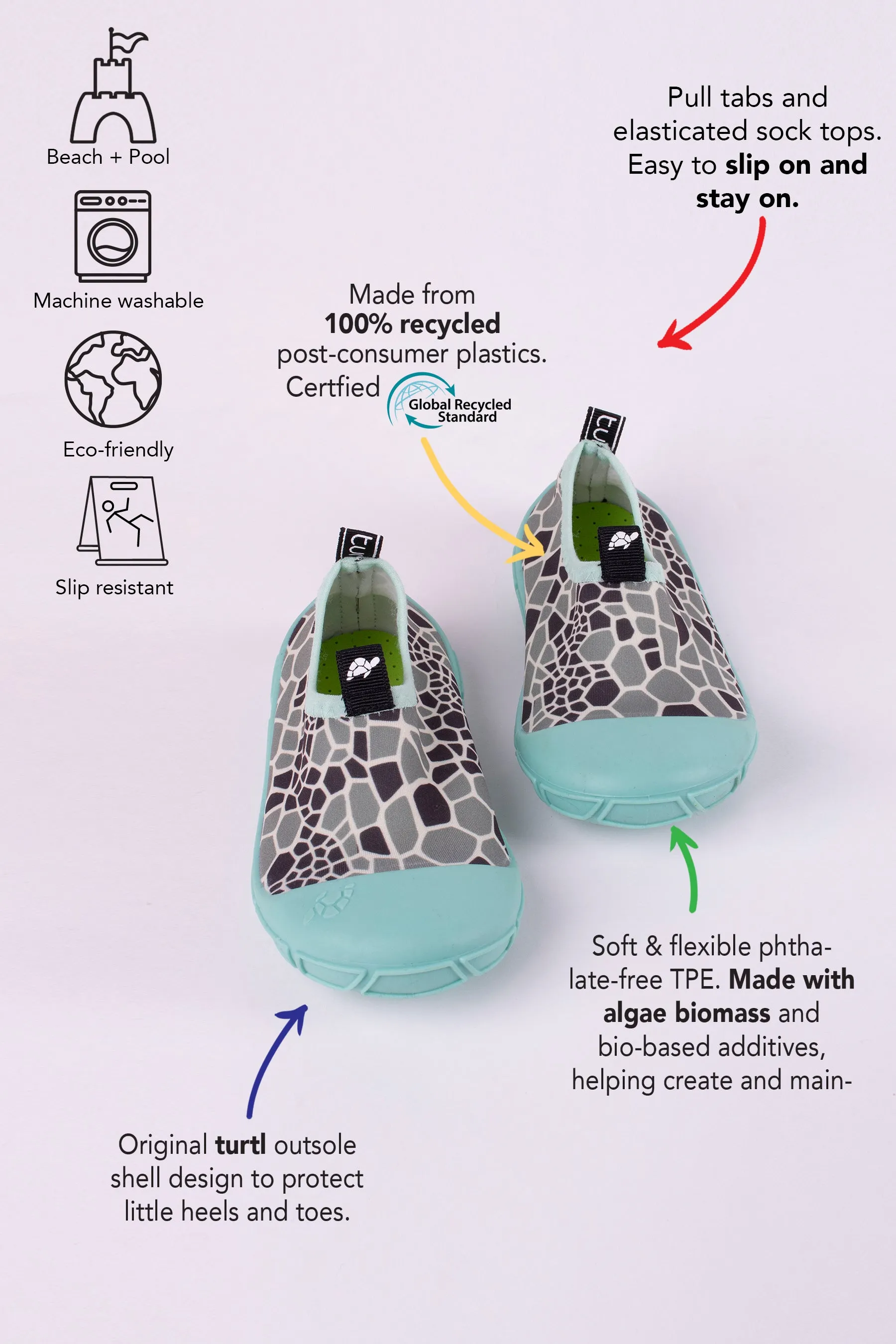 Water Shoes in Aqua & Shell Print