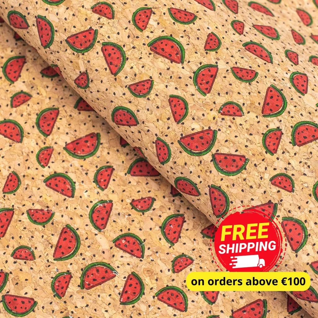 Watermelon, Cork Fabric- COF-405