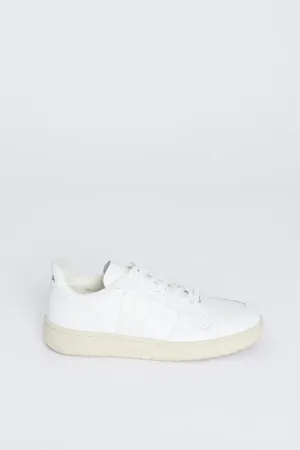 White Leather Preowned Trainers with Beige Sole