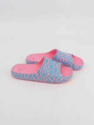 Women's Printed Slippers,Pink/Blue