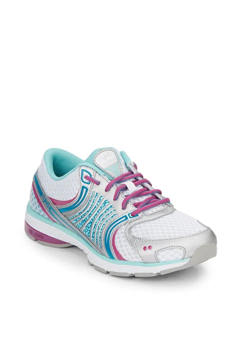 Women's Ryka Kora Running Trainers White-Aqua-Blue-Mauve